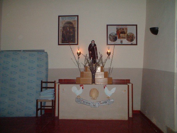 Santo Domingo, with the chickens (and bonus mattresses for accommodating extra pilgrims), at the town albergue