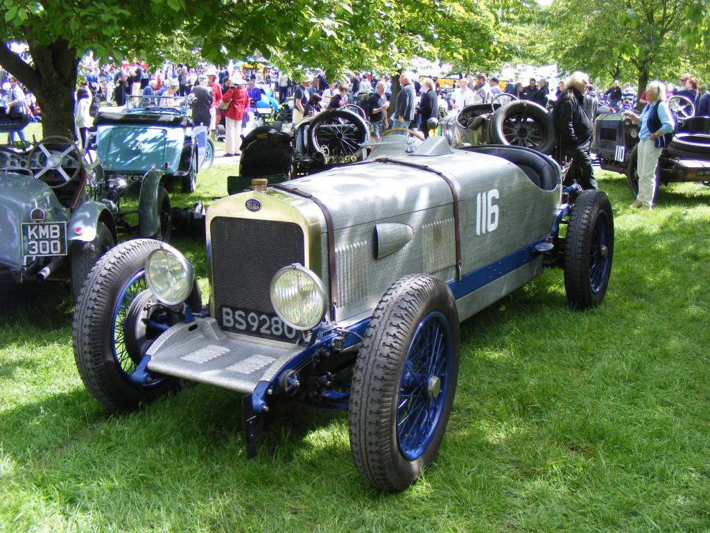 A vintage Delage car with the number 116 painted on the side