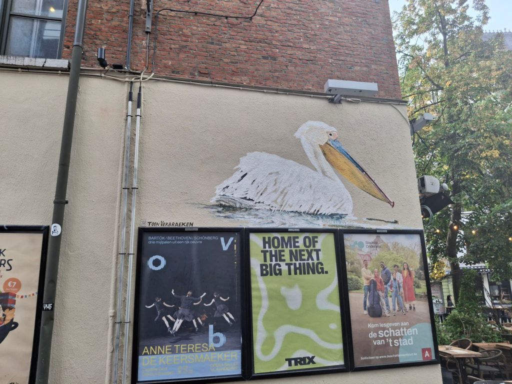 Mural showing a pelican
